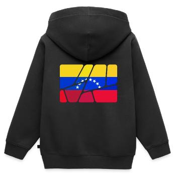 Venezuela Venezuela - Kids Premium Organic Zip-up Hoodie - black - Back - AI Model Kid Male (0cm)