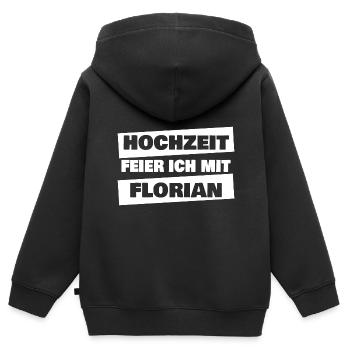 JGA Florian - Kinder Premium Organic Zip Hoodie - Schwarz - Hinten - AI Model Kid Male (0cm)
