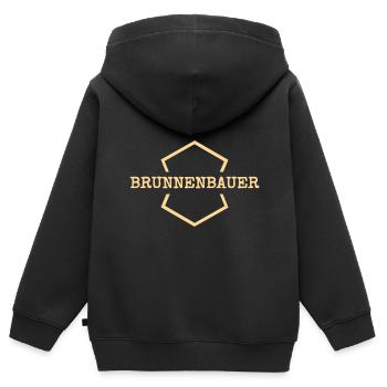 Workplace Job Work Occupation Well BuilderWork B - Kids Premium Organic Zip-up Hoodie - black - Back - AI Model Kid Male (0cm)