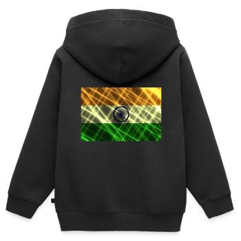 Gift for India - Kids Premium Organic Zip-up Hoodie - black - Back - AI Model Kid Male (0cm)