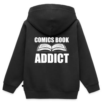 Comic -Buchliebhaber Comic Illustrator - Kinder Premium Organic Zip Hoodie - Schwarz - Hinten - AI Model Kid Male (0cm)
