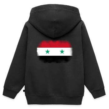 Syrien Syrien - Kinder Premium Organic Zip Hoodie - Schwarz - Hinten - AI Model Kid Male (0cm)