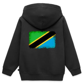 Gift for Tanzania - Kids Premium Organic Zip-up Hoodie - black - Back - AI Model Kid Male (0cm)