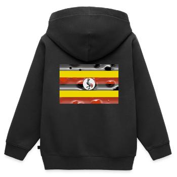 Uganda Uganda - Kinder Premium Organic Zip Hoodie - Schwarz - Hinten - AI Model Kid Male (0cm)