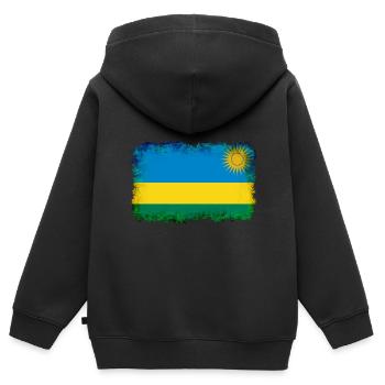 Rwanda as Rwanda - Kids Premium Organic Zip-up Hoodie - black - Back - AI Model Kid Male (0cm)