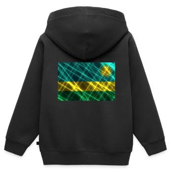 Rwanda as Rwanda - Kids Premium Organic Zip-up Hoodie - black - Back - AI Model Kid Male (0cm)