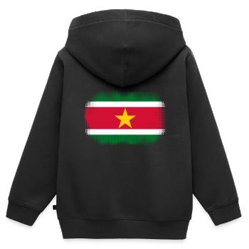 Gift for Suriname - Kids Premium Organic Zip-up Hoodie - black - Back - AI Model Kid Male (0cm)