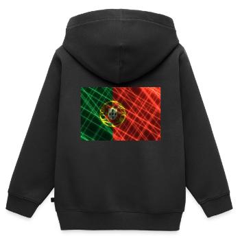 Portugal - Kinder Premium Organic Zip Hoodie - Schwarz - Hinten - AI Model Kid Male (0cm)