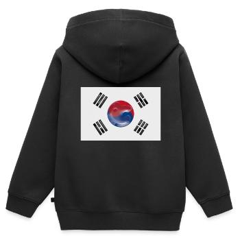 Corée du Sud - Sweat Premium à capuche zippé enfant bio - noir - Dos - AI Model Kid Male (0cm)