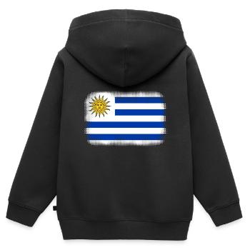 Cadeau pour l’Uruguay - Sweat Premium à capuche zippé enfant bio - noir - Dos - AI Model Kid Male (0cm)