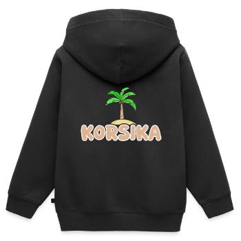 Korsika - Kinder Premium Organic Zip Hoodie - Schwarz - Hinten - AI Model Kid Male (0cm)