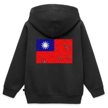 Cadeau pour Taïwan - Sweat Premium à capuche zippé enfant bio - noir - Dos - AI Model Kid Male (0cm)