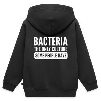 La seule culture. Poison pour personne honnête - Sweat Premium à capuche zippé enfant bio - noir - Dos - AI Model Kid Male (0cm)