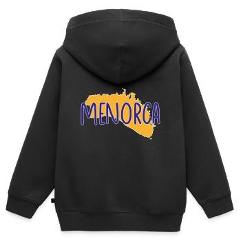Minorque - Sweat Premium à capuche zippé enfant bio - noir - Dos - AI Model Kid Male (0cm)