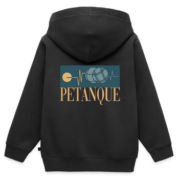 Petanque Petanque Geschenke für einen Petanque - Kinder Premium Organic Zip Hoodie - Schwarz - Hinten - AI Model Kid Male (0cm)