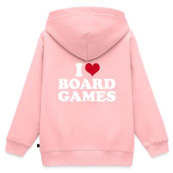 I Love Board Games Brettspiel - Kinder Premium Organic Zip Hoodie - Rosa - Hinten - AI Model Kid Female (0cm)