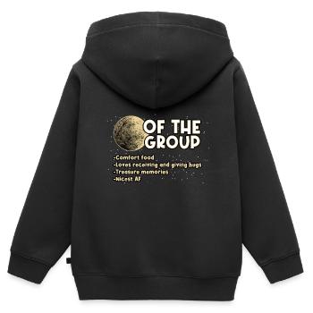 Moon Of The Group - Kids Premium Organic Zip-up Hoodie - black - Back - AI Model Kid Male (0cm)