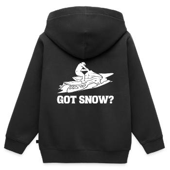 Vous avez de la neige? Glisseur - Sweat Premium à capuche zippé enfant bio - noir - Dos - AI Model Kid Male (0cm)