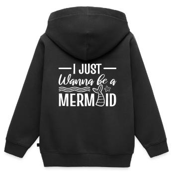 Meerjungfrau Fan - Kinder Premium Organic Zip Hoodie - Schwarz - Hinten - AI Model Kid Male (0cm)