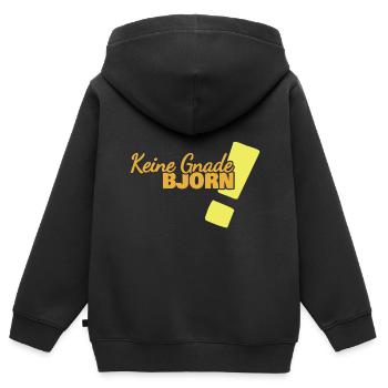 Geschenk für Björn - Kinder Premium Organic Zip Hoodie - Schwarz - Hinten - AI Model Kid Male (0cm)