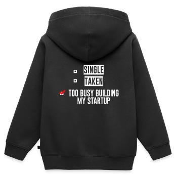 Single Taken Too Busy Building My Startup 4 - Kinder Premium Organic Zip Hoodie - Schwarz - Hinten - AI Model Kid Male (0cm)