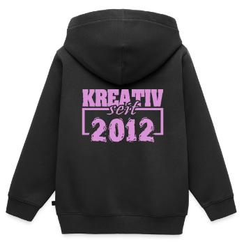 Kreativ 2012 - Kinder Premium Organic Zip Hoodie - Schwarz - Hinten - AI Model Kid Male (0cm)