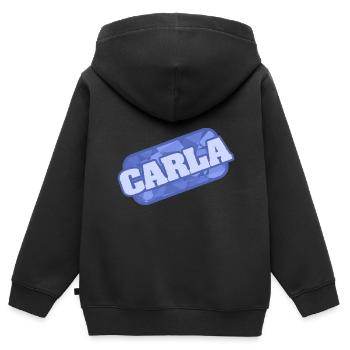 Carla als Gesundheit - Kinder Premium Organic Zip Hoodie - Schwarz - Hinten - AI Model Kid Male (0cm)
