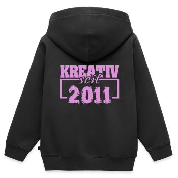 Créatif 2011 - Sweat Premium à capuche zippé enfant bio - noir - Dos - AI Model Kid Male (0cm)