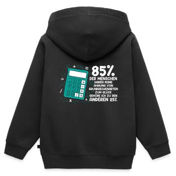 Mathe Mathematik Lehrer Rechner - Kinder Premium Organic Zip Hoodie - Schwarz - Hinten - AI Model Kid Male (0cm)