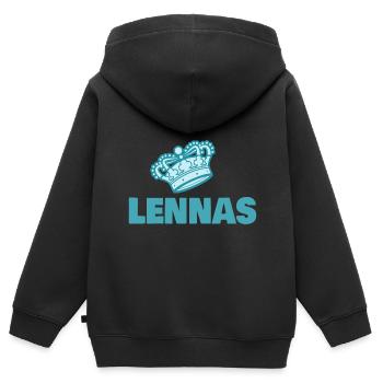 Lennas - Sweat Premium à capuche zippé enfant bio - noir - Dos - AI Model Kid Male (0cm)
