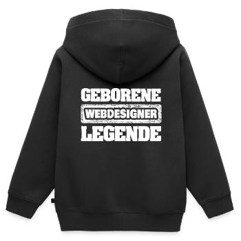 Le métier de concepteur de sites web - Sweat Premium à capuche zippé enfant bio - noir - Dos - AI Model Kid Male (0cm)
