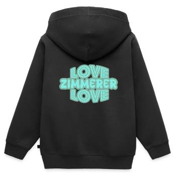 Dire Zimmerer - Sweat Premium à capuche zippé enfant bio - noir - Dos - AI Model Kid Male (0cm)