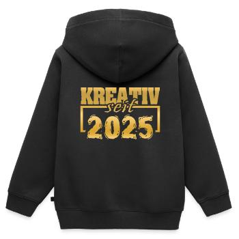 Concepteur de sites Web 2025 - Sweat Premium à capuche zippé enfant bio - noir - Dos - AI Model Kid Male (0cm)