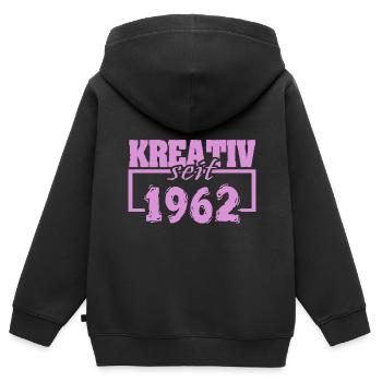Kreativ 1962 - Kinder Premium Organic Zip Hoodie - Schwarz - Hinten - AI Model Kid Male (0cm)