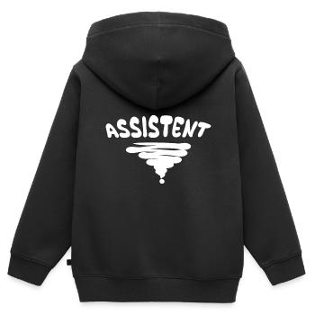 Assistant - Kids Premium Organic Zip-up Hoodie - black - Back - AI Model Kid Male (0cm)