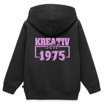 Creative 1975 - Kids Premium Organic Zip-up Hoodie - black - Back - AI Model Kid Male (0cm)