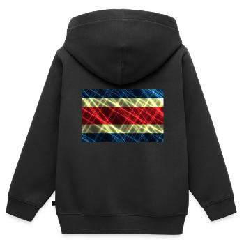 Costa Rica - Kinder Premium Organic Zip Hoodie - Schwarz - Hinten - AI Model Kid Male (0cm)