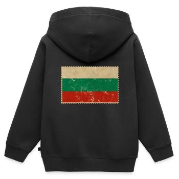 Bulgarien - Kinder Premium Organic Zip Hoodie - Schwarz - Hinten - AI Model Kid Male (0cm)