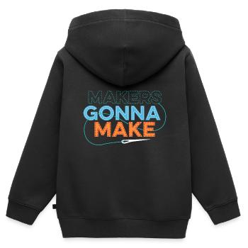 Les créateurs vont empoisonner les créateurs de mode - Sweat Premium à capuche zippé enfant bio - noir - Dos - AI Model Kid Male (0cm)