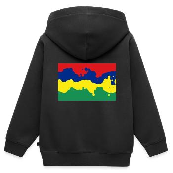 Maurice - Sweat Premium à capuche zippé enfant bio - noir - Dos - AI Model Kid Male (0cm)