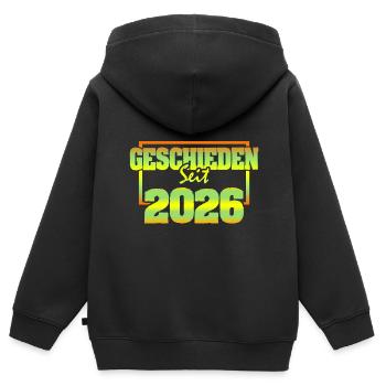 Ehemann 2026 - Kinder Premium Organic Zip Hoodie - Schwarz - Hinten - AI Model Kid Male (0cm)