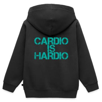 Cardio Is Hardio - Kinder Premium Organic Zip Hoodie - Schwarz - Hinten - AI Model Kid Male (0cm)