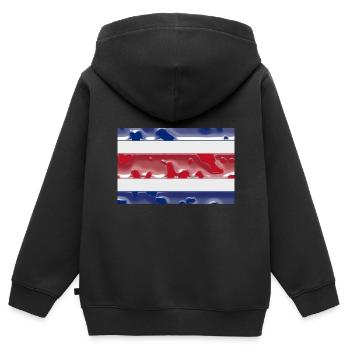 Land für Rica Costa Flagge - Kinder Premium Organic Zip Hoodie - Schwarz - Hinten - AI Model Kid Male (0cm)