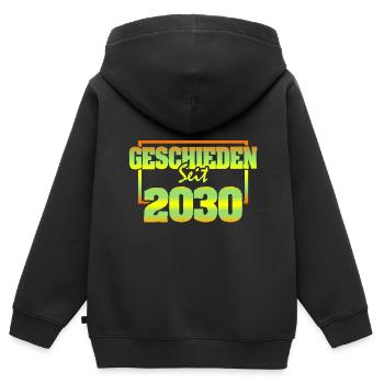 Ehemann 2030 - Kinder Premium Organic Zip Hoodie - Schwarz - Hinten - AI Model Kid Male (0cm)