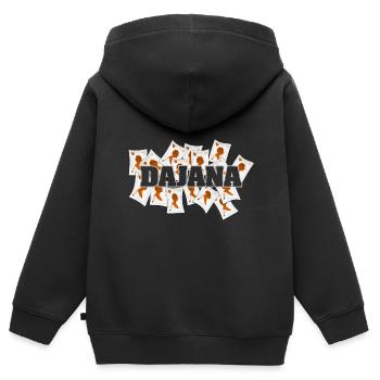 Dajana - Kinder Premium Organic Zip Hoodie - Schwarz - Hinten - AI Model Kid Male (0cm)