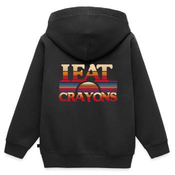 I Eat Crayons 8 - Kids Premium Organic Zip-up Hoodie - black - Back - AI Model Kid Male (0cm)