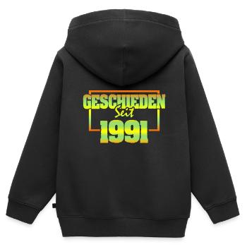 Ehemann 1991 - Kinder Premium Organic Zip Hoodie - Schwarz - Hinten - AI Model Kid Male (0cm)