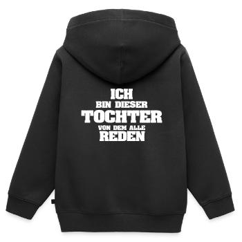 Profession Fille - Sweat Premium à capuche zippé enfant bio - noir - Dos - AI Model Kid Male (0cm)