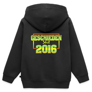 Ehemann 2016 - Kinder Premium Organic Zip Hoodie - Schwarz - Hinten - AI Model Kid Male (0cm)
