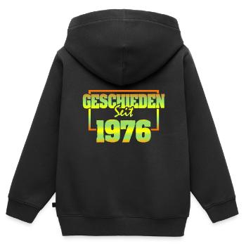 Ehemann 1976 - Kinder Premium Organic Zip Hoodie - Schwarz - Hinten - AI Model Kid Male (0cm)